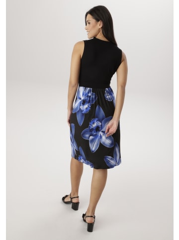 Aniston SELECTED Jerseykleid in schwarz-royalblau-blau-dunkelblau-weiß