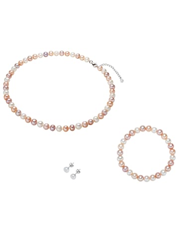 Lulu & Jane Perlen-Set Sterling Silber Süßwasser-Zuchtperle in multicolor
