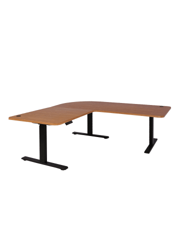 MCW Eck-Schreibtisch D40, Braun Struktur, schwarz