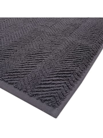 Framsohn 2er Set: Zwirnfrottier BIO Badevorleger "OCEAN" in Anthrazit (L) 70 x (B) 50 cm