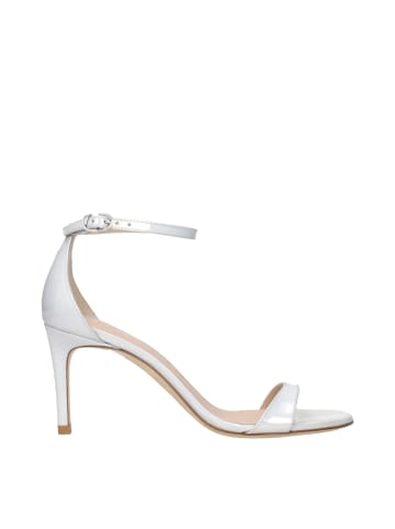 Stuart Weitzman Weiß Leder Stiletto Absatz Sandalen