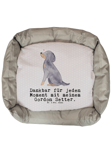 Mr. & Mrs. Panda Hundebett Gordon Setter Moment mit Spruch in Grau Pastell