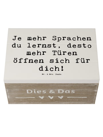 Mr. & Mrs. Panda Box Spruch Sprachen lernen und anwenden mit Spruch in Weiß
