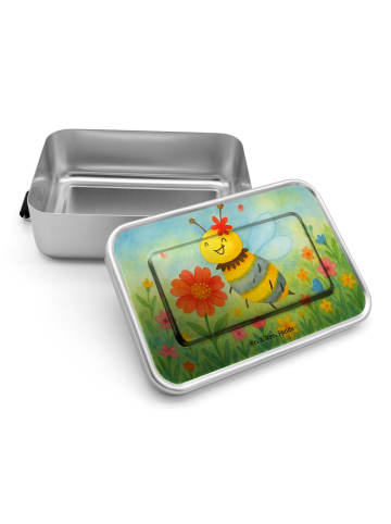 Mr. & Mrs. Panda Lunchdose Biene Blume Design ohne Spruch in Weiß