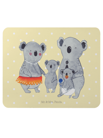 Mr. & Mrs. Panda Mauspad Koala Familie ohne Spruch in Gelb Pastell