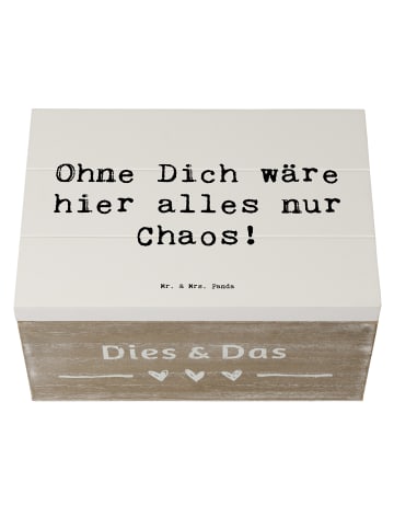 Mr. & Mrs. Panda Truhe Spruch Reinigungskraft Held mit Spruch in Weiß