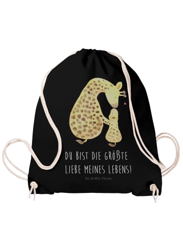 Mr. & Mrs. Panda Stofftasche Giraffe Kind mit Spruch in Schwarz