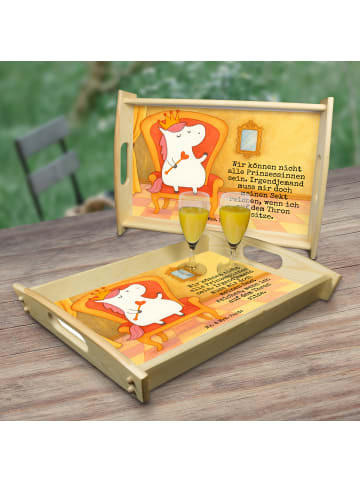 Mr. & Mrs. Panda Servierplatte Einhorn Prinzessin Design mit Spruch in Weiß