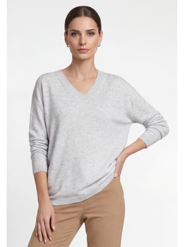 Usha Women Sweater in light grey melange