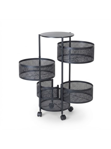 relaxdays Küchenwagen in Schwarz - (H)75 x Ø 34 cm