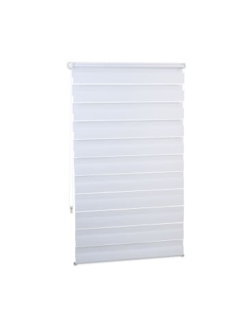 relaxdays 2x Doppelrollo in Weiß - (B)85 x (H)150 cm