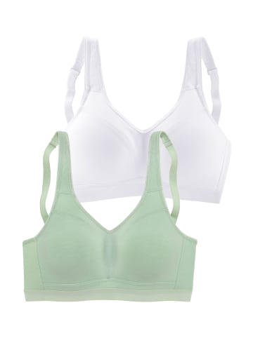 PETITE FLEUR Soft-BH in weiß+mint