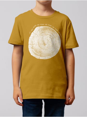wat? Apparel T-Shirt Baumscheibe in Ocker