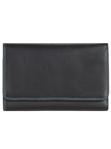 MYWALIT Medium Tri-fold Geldbörse I Leder 14 cm in black/pace