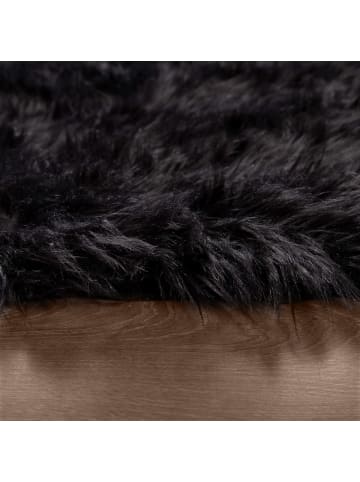KADIMA DESIGN Hochflor Teppich Shaggy waschmaschinenwaschbar Einfarbig in Schwarz