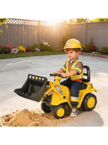 HOMCOM Sitzbagger Kinder 1,5-4 Jahre Gelb