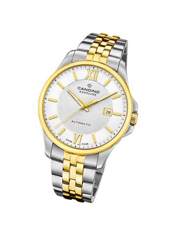 Candino Analog-Armbanduhr Candino Automatik silber, gold groß (ca. 42mm)