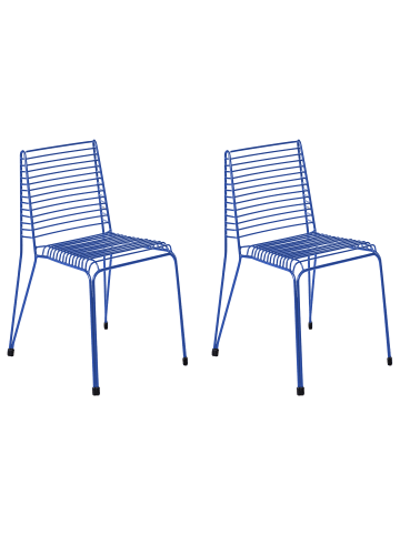 Beliani 2er-Set Esszimmerstuhl CHIEVE in Blau