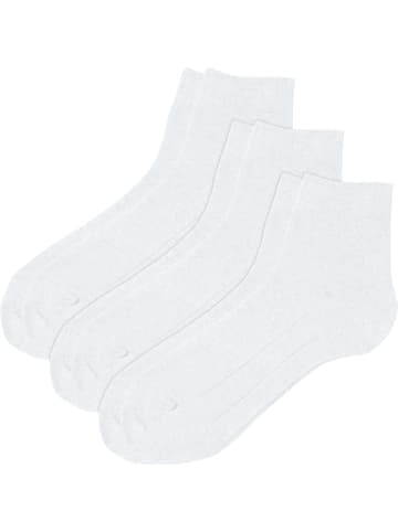 Erwin Müller Unisex-Kurzsocken 3 Paar in weiß