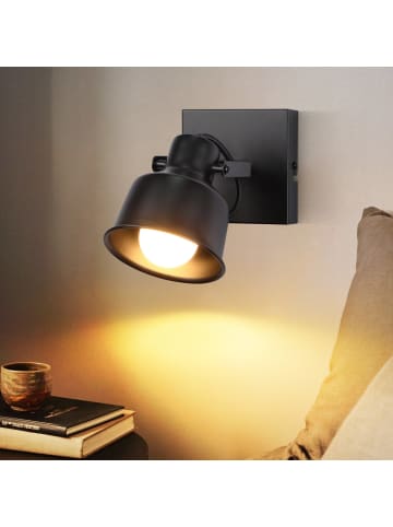 ZMH Deckenleuchte in schwarz eckig 1-flammige E14 350° schwenkbar Deckenspot L 10cm