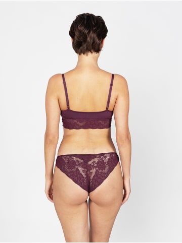 Erlich Textil  Amelie blaubeere, Amelie Bralette - verstellbare Träger, Amelie Bralette mit Spitze bügellos aus Modal - verstellbare Träger, Amelie salbei in pflaume