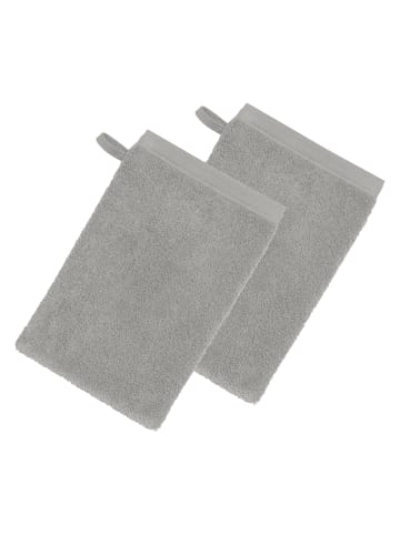 Erwin Müller Frottier Waschhandschuh 2er-Pack Heidenheim in silber