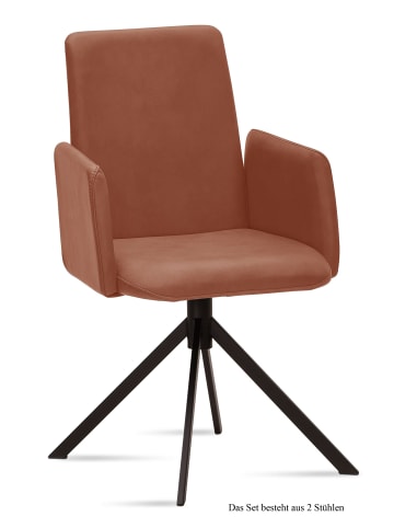 58 aufm Kessel ARMLEHNSTUHL (2er-Set) Drina 52x92x60 Schwarz/Espresso