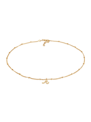 Elli Halskette 925 Sterling Silber Kugel, Wellen in Gold