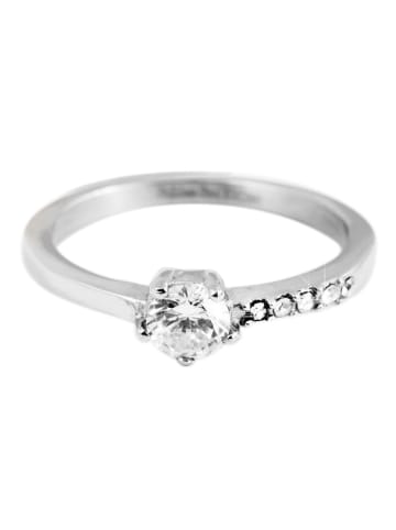 Adeliás Damen Ring aus Edelstahl mit Zirkonia in silber