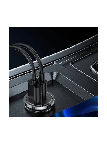 COFI 1453 Schnelles USB Typ C / USB Autoladegerät 45 W 5 A Power Delivery in Schwarz