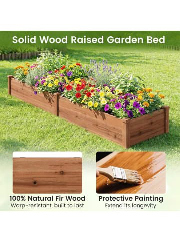 COSTWAY Pflanzkasten 240x60x25cm in Braun