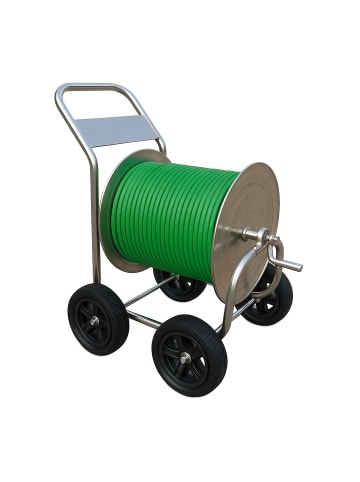 relaxdays Schlauchwagen in Silber - (B)73 x (H)100 x (T)57 cm