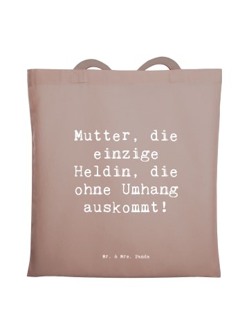 Mr. & Mrs. Panda Schultasche Spruch Heldin Mutter mit Spruch in Braun Pastell