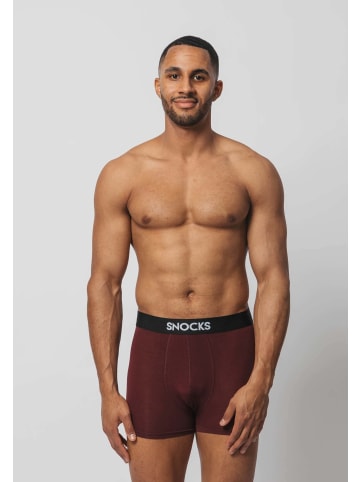 SNOCKS Boxershorts aus Modal 3 Stück in Mix (Rot/Olive/Blau)