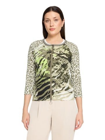 Betty Barclay Shirtjacke mit Rippenstruktur in Khaki/Cream
