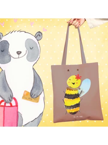 Mr. & Mrs. Panda Tragetasche Biene Happy ohne Spruch in Braun Pastell