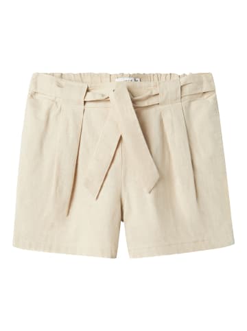 name it Mädchen Gittermuster Shorts mit Kordelzug in Creme