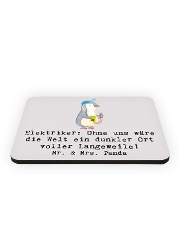 Mr. & Mrs. Panda Magnet Elektriker Helden mit Spruch in Grau Pastell