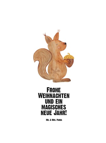 Mr. & Mrs. Panda Sportflasche Eichhörnchen Weihnachten mit Spruch in Weiß