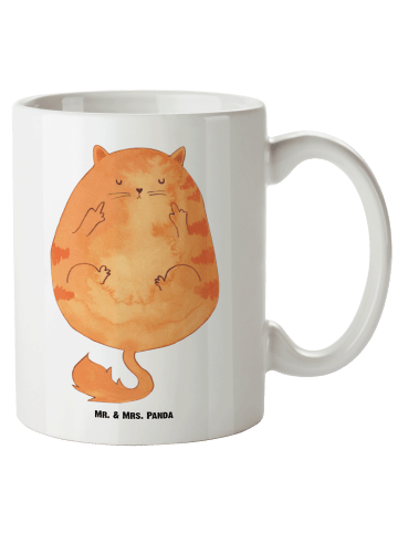 Mr. & Mrs. Panda Keramikbecher Katze Frühaufsteher ohne Spruch in Weiß