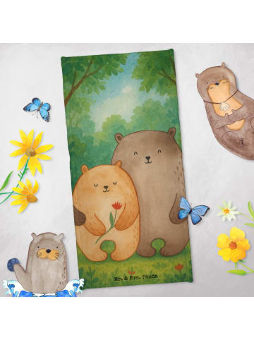 Mr. & Mrs. Panda Handtuch Bären Liebe Design ohne Spruch in Weiß