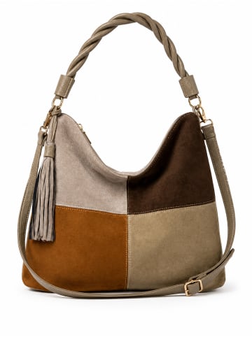 collezione alessandro Schultertasche " Patchwork " in taupe