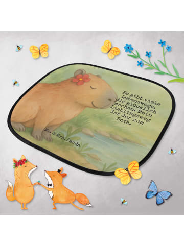 Mr. & Mrs. Panda Sonnenschutz Pkw Capybara Blume Design mit Spruch in Weiß