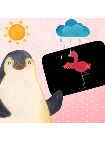 Mr. & Mrs. Panda Badematte Flamingo Yoga ohne Spruch in Schwarz
