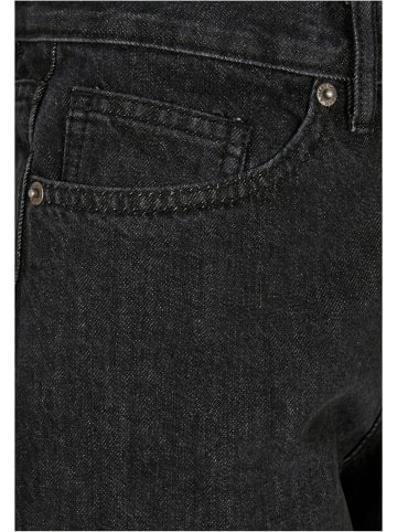 Urban Classics Urban Classics Damen Ladies High Waist Wide Leg Cropped Denim Pants in black washed