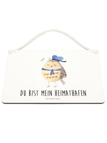 Mr. & Mrs. Panda Deko Schild Eule Matrose mit Spruch in Weiß