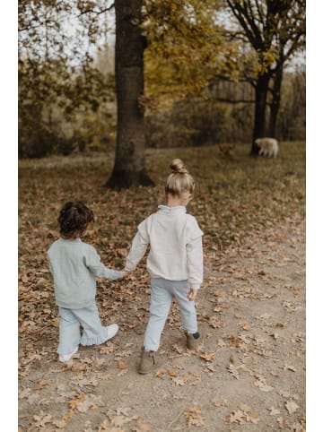 leevje Weite Cordhose mit Rüschensaum in clear blue