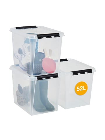 SmartStore 3er-Set Aufbewahrungsbox Classic Transparent 52L
