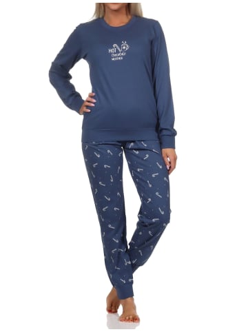 NORMANN Schlafanzug Weihnachten langarm Bündchen - 88725 in navy