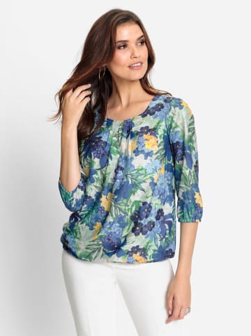 WITT WEIDEN Bluse in royalblau-smaragd-bedruckt